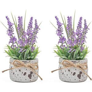 Fake Plants Floral Small with 2 Pack The Sunflower for Bathroom Shelf Decor
